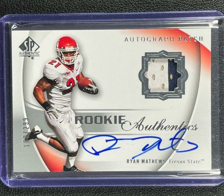 Super Sharp Upper Deck Ryan Mathews Rookie, Auto, Jersey, # 102/299 Card