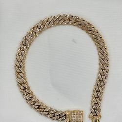 Natural Diamond 10K Gold Bracelet