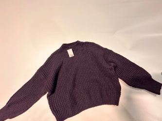 NWT Kohl's Waffle Knit Balloon Sleeve Sweater — Venetian Purple — Size XL