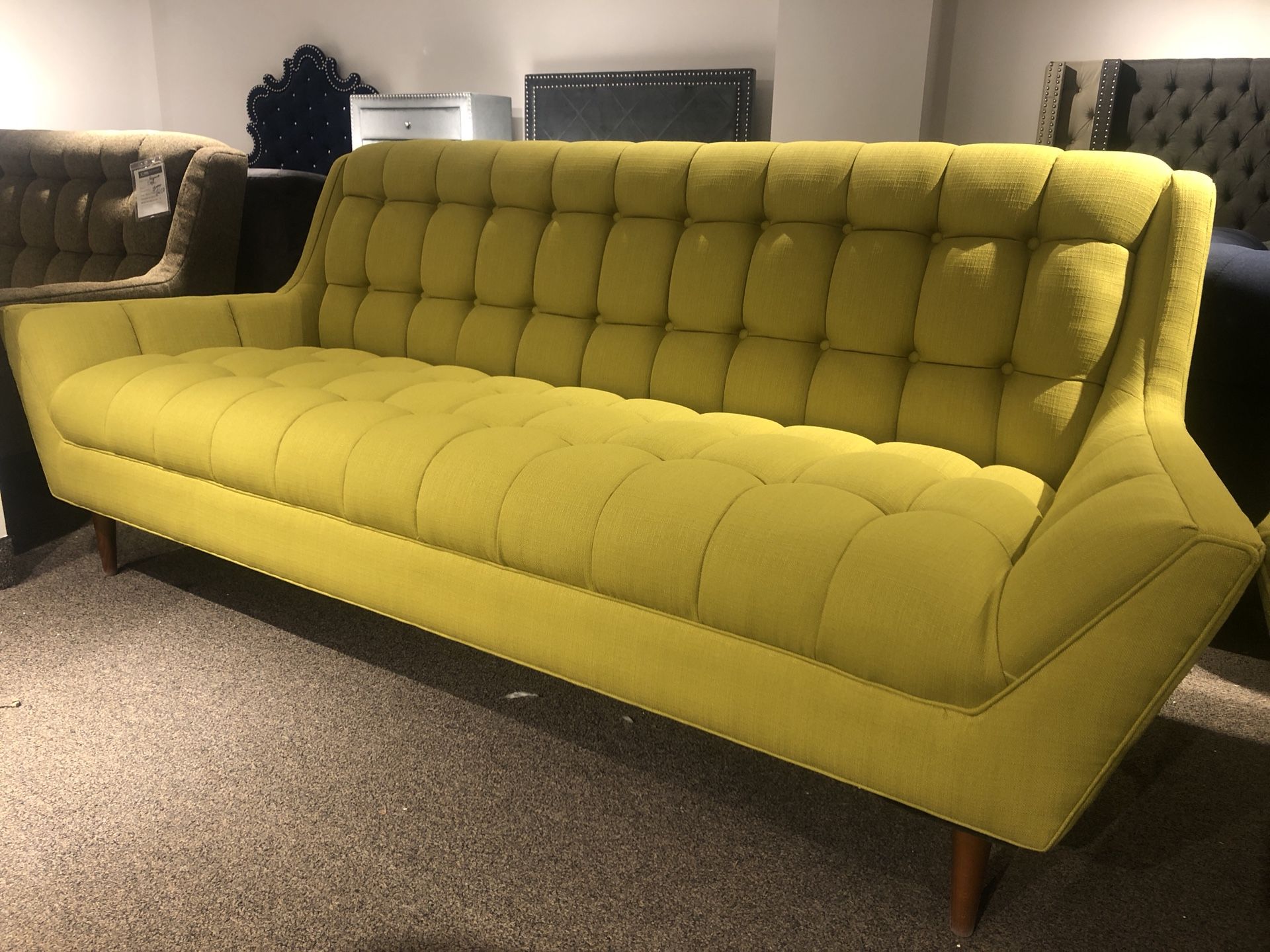 Mid century modern Response wheatgrass sofa couch