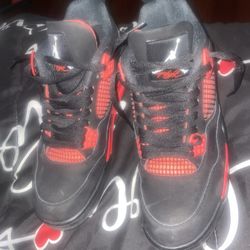 Shoes, Red Thunder Jordan 4s, Size 11.5