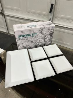 Platinum Rimmed Serving Set 5-Piece