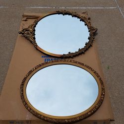 Choice of 2 Antique Mirrors Round & Oval $100 Each OBO