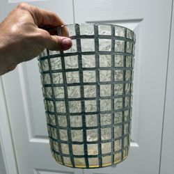Use As A Vase Or Wastebasket. Z Gallerie Vintage MCM Look.  Acrylic Plastic Lucite.  Hollywood Glam Bling Rhinestone Look.  