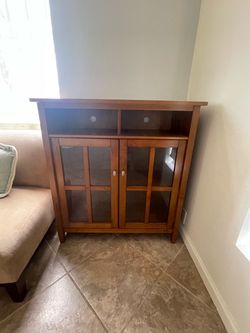 Credenza - Solid Wood with Glass Doors