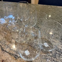 (8) Krosno Poland Stemless Crystal Wine Glasses