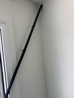 Curtain Rod with Tracks Black, 6ft-9ft