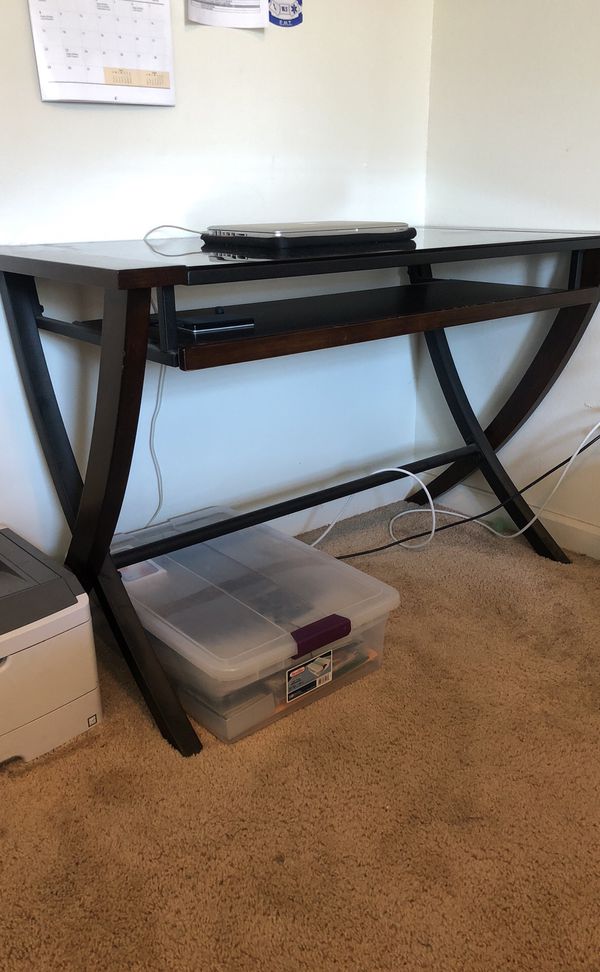 Costco Dark Wood And Glass Desk For Sale In San Diego Ca Offerup