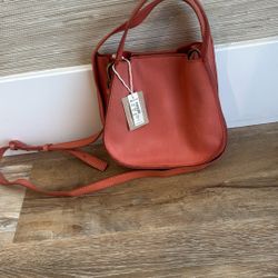 Madewell Coral Leather Bag NWT