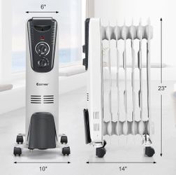 Costway 1500W Electric Oil Filled Radiator Space Heater Thermostat
