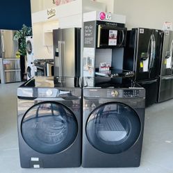 Samsung Front Loading Washer And Dryer Set DVE50RV-WF45RAV EWC5O