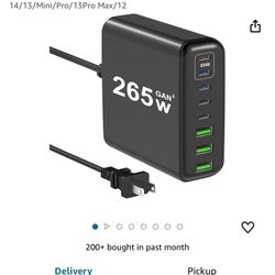 265W USB C Charger, 8-Port Desktop USB C Charging Station