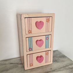 Womens Girls Handpainted Jewelry Organizer Box Doll Dresser