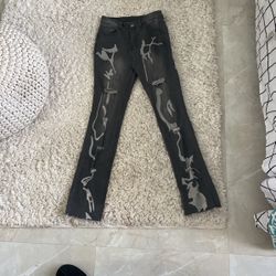 Long Flared Ripped Jeans Women