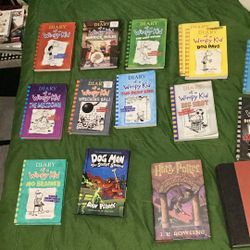 Diary Of A Wimpy Kid Books, Harry Potter Books, 1 Dog Man Book