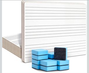 Bright Creations 12-Pack Classroom Music Staff Dry Erase Boards - 9 x 12 Inch Double-Sided Lapboards & Graph Whiteboard - Music Teaching Aids with Era