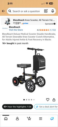 ( It’s brand new ) BlessReach Deluxe Medical Scooter Double Handbrake, All Terrain Steerable Knee Scooter Crutch Alternative, for Adults Injured Ankle