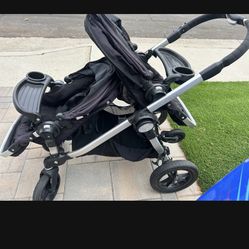 City Select Double Stroller With Skateboard Attached 