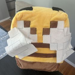Yellow and brown Minecraft Bee stuffy plush 