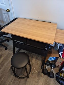Art and crafts desk with stool