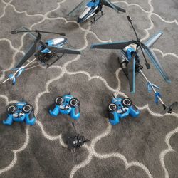 3 remote helicopter With Remotes. And Charger.  DONT NO ANYTING ABOUT THEM. MIGHT NEED BATTERYS.. 60.00 FOR ALL.  MUST BUY ALL