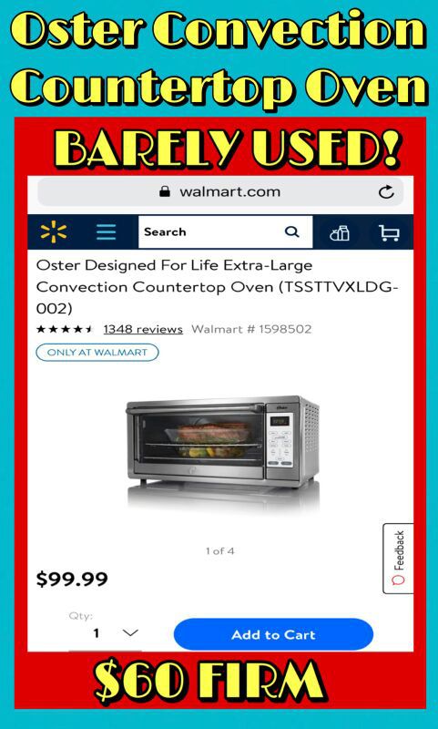 Barely Used Extra Large Oster Convection Countertop Oven For Sale