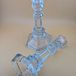  Tiffany & Co “Plymouth” Crystal Clear Candlestick Holders (Pair)

