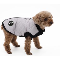 K10 Quiltee Coat - Warm Dog Coat with Leash Attachment - Water Resistant Jacket with Leash Ring - Built in D Ring Harness - Fleece Lined Vest - Lighte