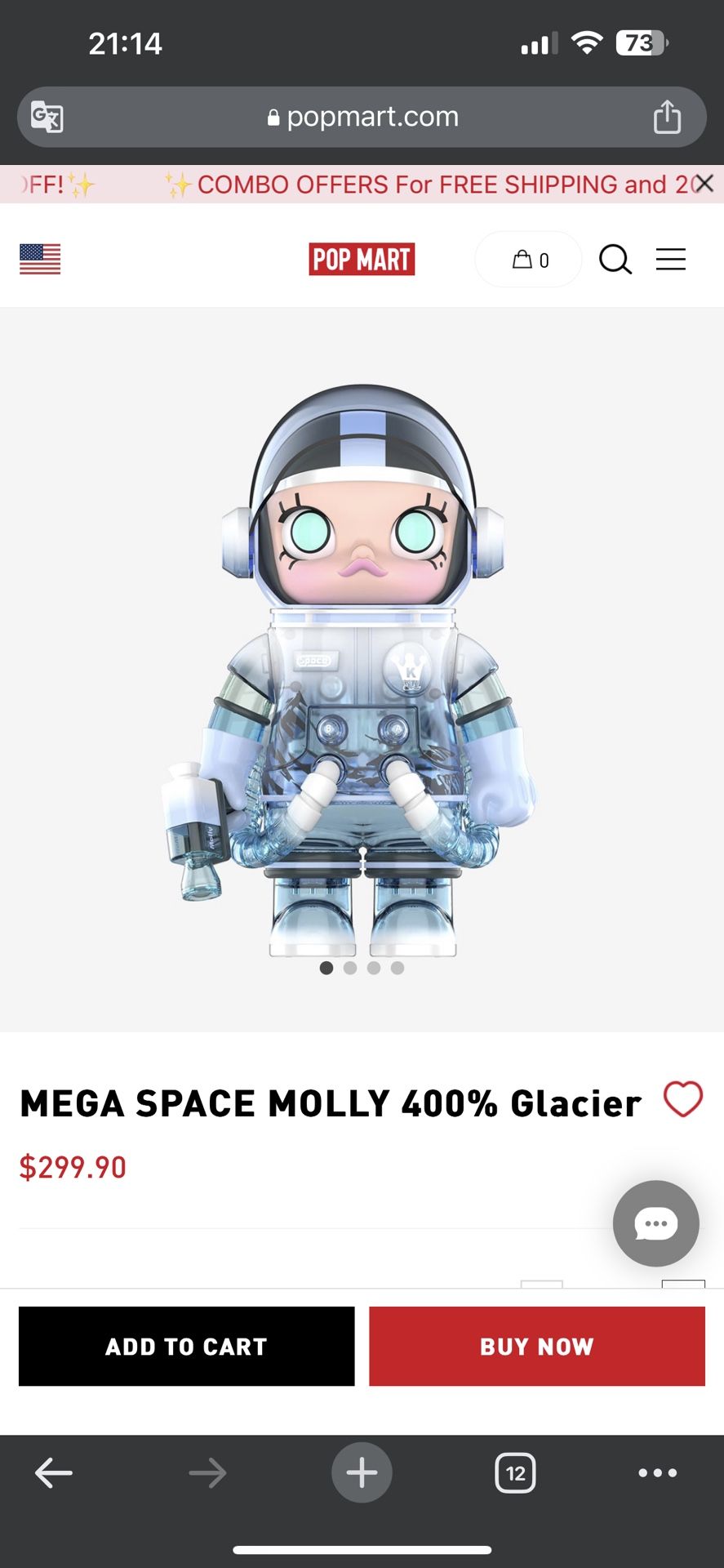 MEGA SPACE MOLLY 400% Glacier