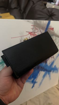 Fancy vintage genuine black leather clutch fold wallet from the 50’s