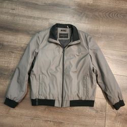 Men's Andrew Marc Grey Lightweight Lined Jacket Zip Up Size Large, good condition 
