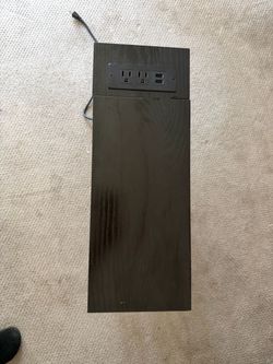 black side table / end table with built-in outlets & usb ports