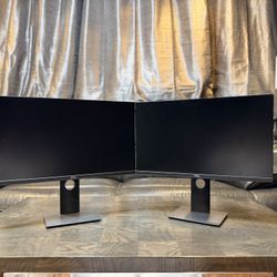 Excellent Two ( dual ) Slim Thin bezel DELL P2419Hc 24” inches Full HD 1080p VGA DP HDMI USB C VESA computer monitors