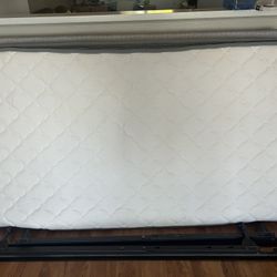 Twin Mattress, Box Spring And Metal Frame