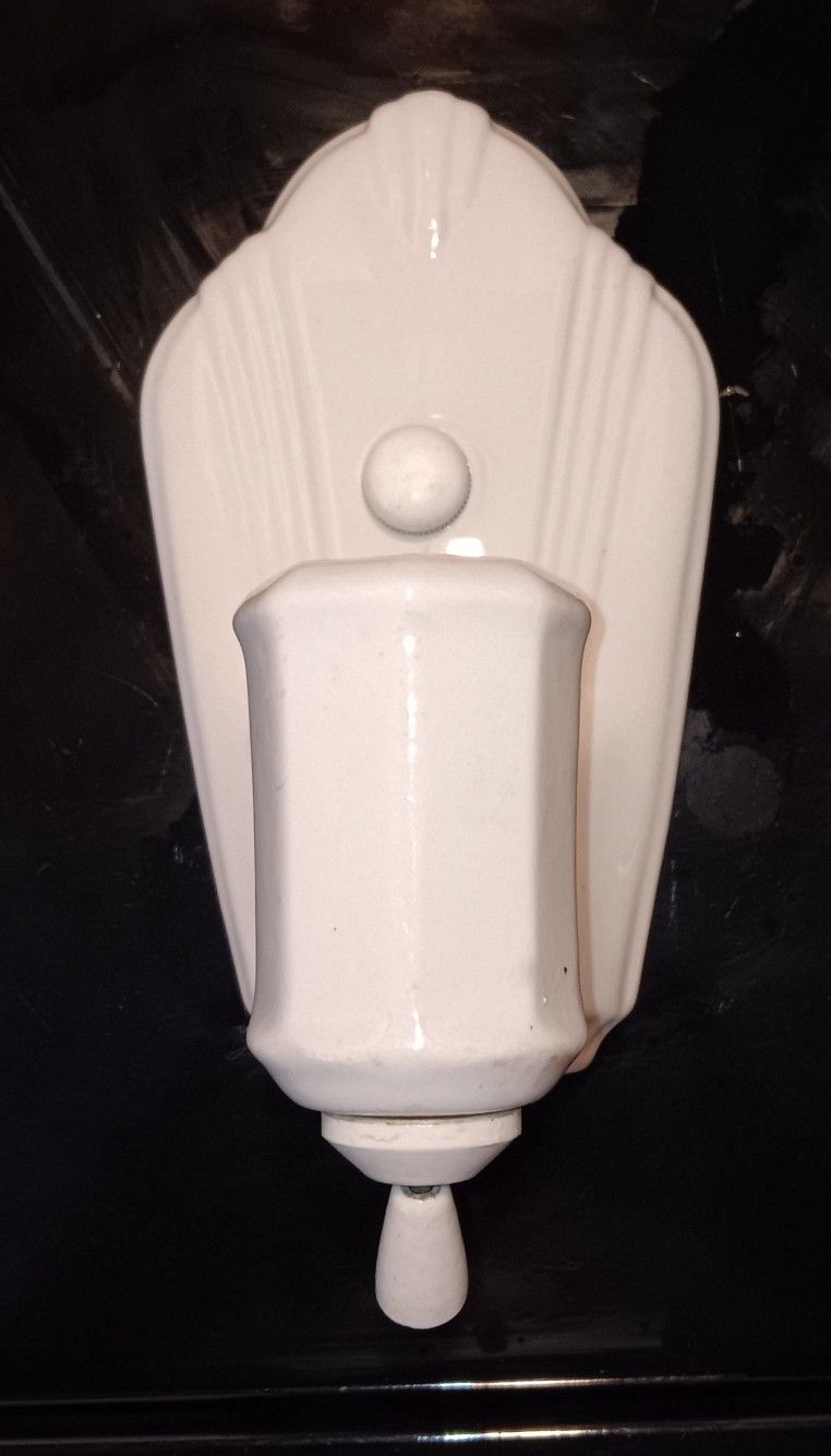 Antique Porcelain Art Deco Wall Sconce Light Fixture