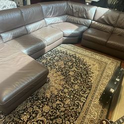 Sectional Couches Sofa Pure Italian Leather  126 In. X  101in