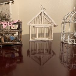 Three Lovely Bird Cages Approximately 6 inches Tall