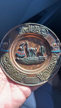 Peru Copper Decorative Souvenir Plate