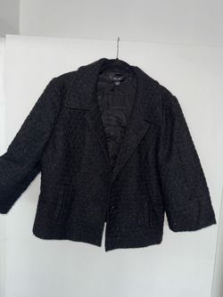 Style & Co Black Tweed Blazer Jacket