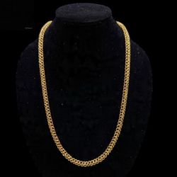 Italy 10K Solid Gold Diamond Cut Franco Link Chain Necklace 67g Not Scrap