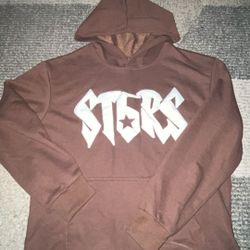 brown st6rs hoodie cropped