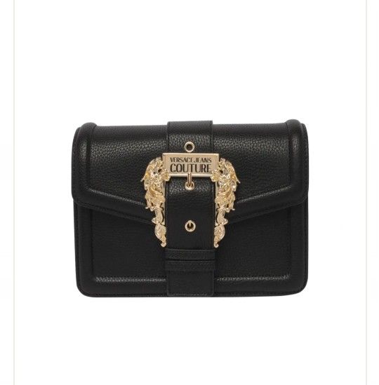 VERSACE JEANS BLACK AND GOLD LEATHER COUTORE WOMENSHANDBAG
