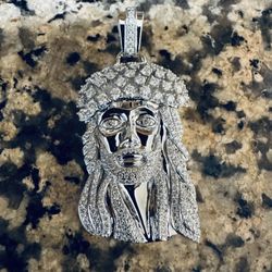 Solid  .925 Jesus Pendant  4.25ct Moissanite Passes Diamond Tester 👀