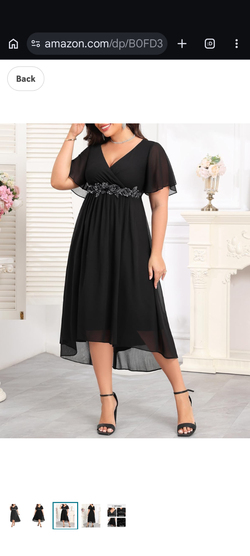 Black Chiffon High Low dress perfect for weddings/quinceanera's/ parties/prom