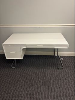 White office desk