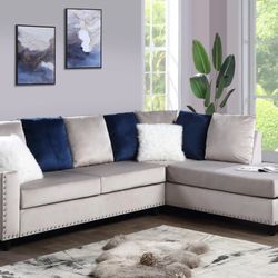 Cindy- Silver Reversible Sectional.

