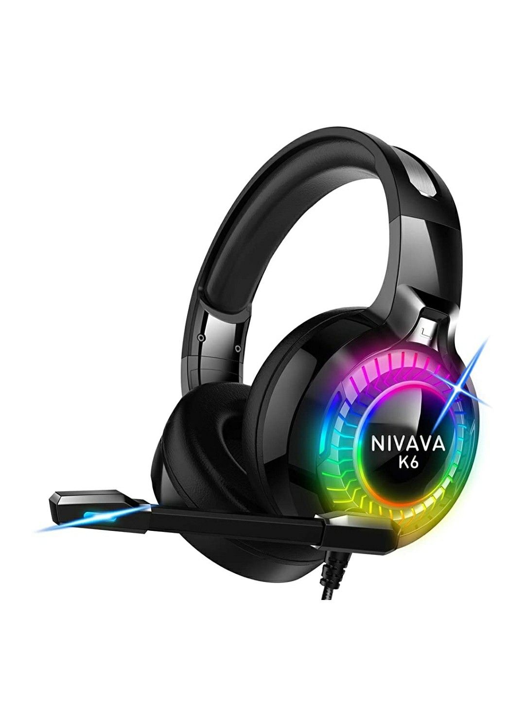 Nivava K6 pro gaming headset For PS4, Xbox One, PC Headphones With Mic LED