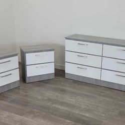 NEW DRESSER AND 2 NIGHTSTANDS - NUEVA CÓMODA Y 2 MESITAS DE NOCHE 