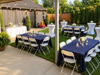 Chairs, Tables, linens, cocktail tables