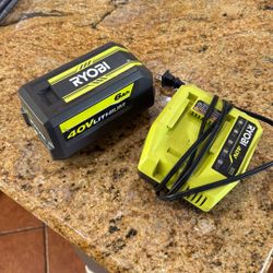 Ryobi 6AH 40volt battery and charger 